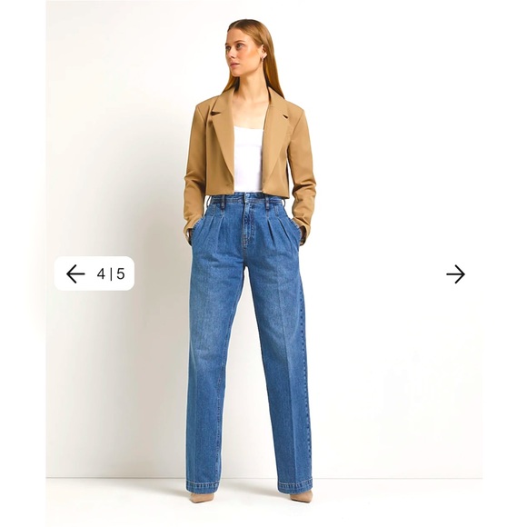 River Island Blue High Waisted Straight Jeans - Picture 3 of 6